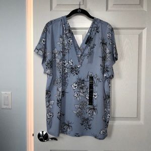 NWT Banana Republic, SS, periwinkle, blouse